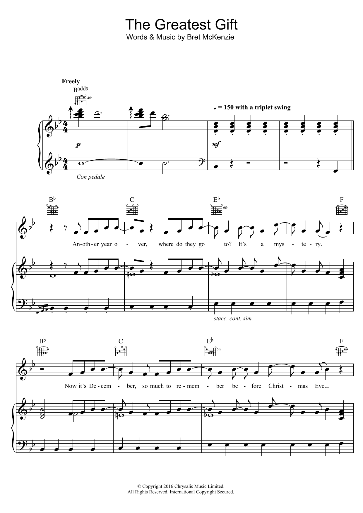 James Corden The Greatest Gift Sheet Music