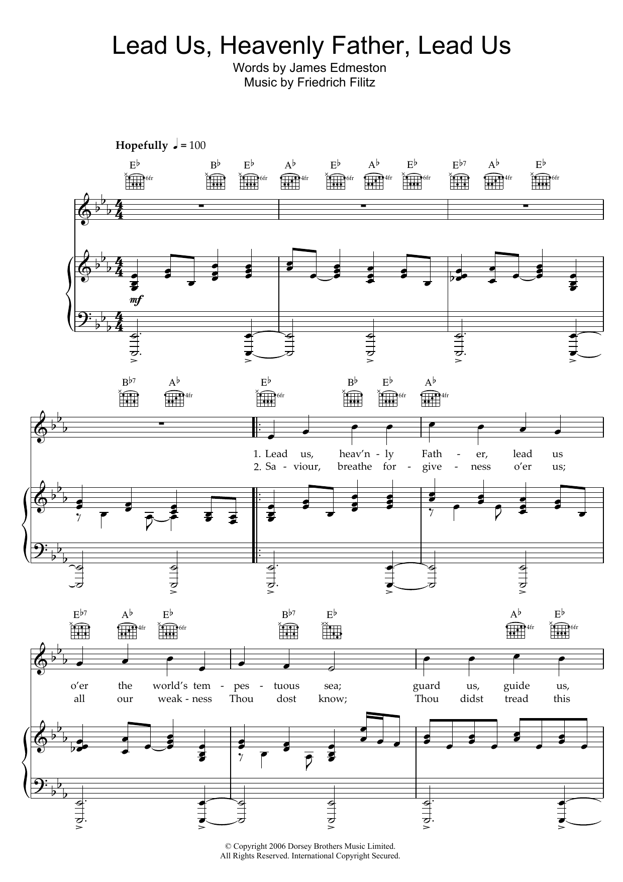 James Edmeston Lead Us Heavenly Father, Lead Us Sheet Music