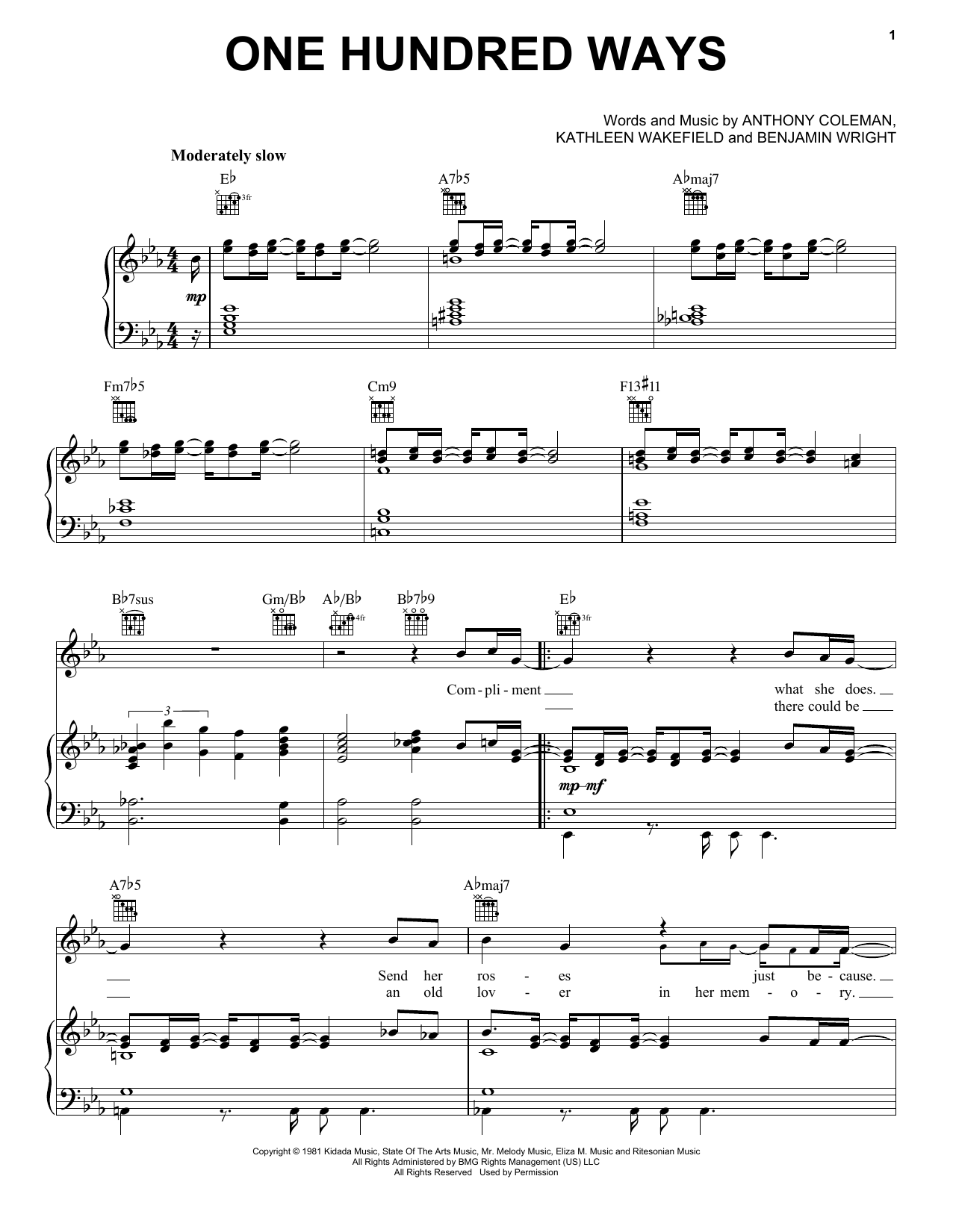 James Ingram One Hundred Ways Sheet Music