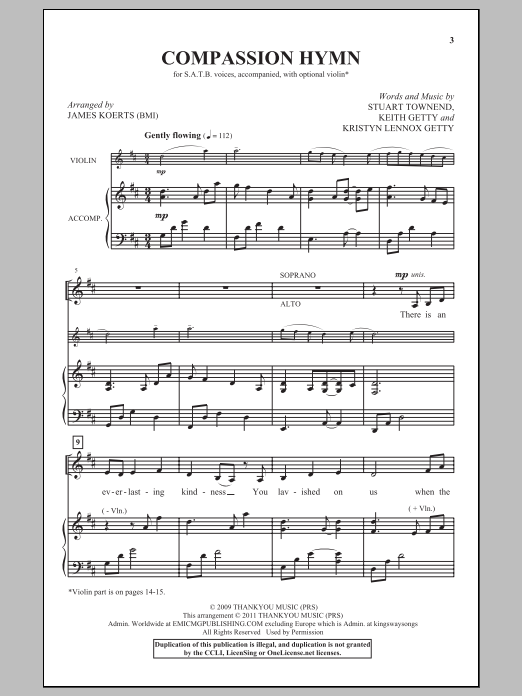 James Koerts Compassion Hymn Sheet Music