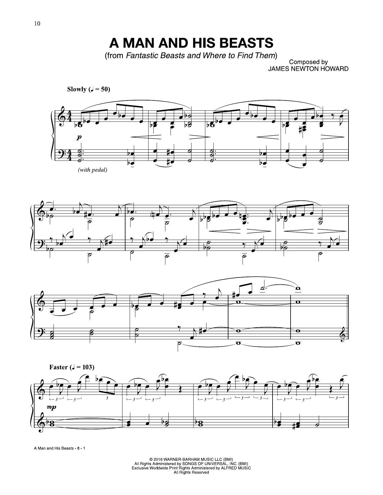 James Newton Howard A Man And His Beasts (from Fantastic Beasts And Where To Find Them) Sheet Music
