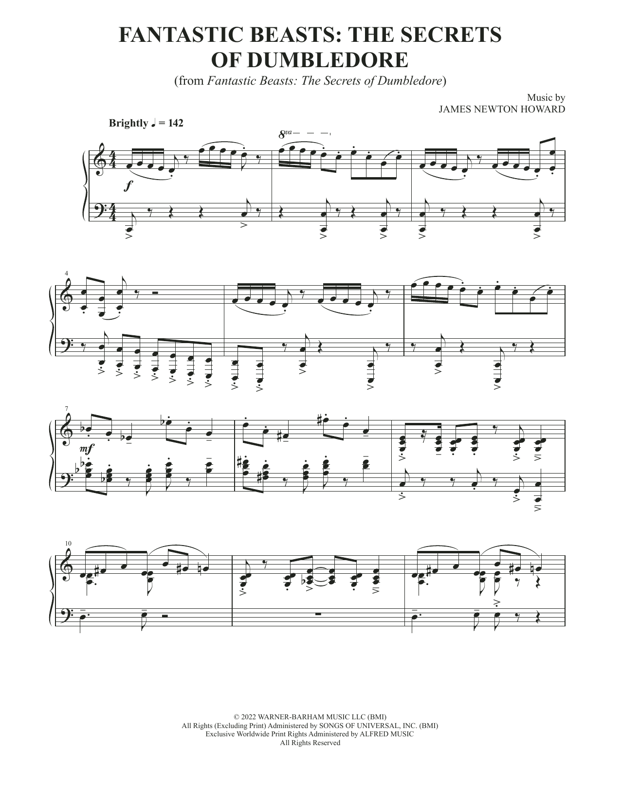 James Newton Howard Fantastic Beasts: The Secrets Of Dumbledore Sheet Music