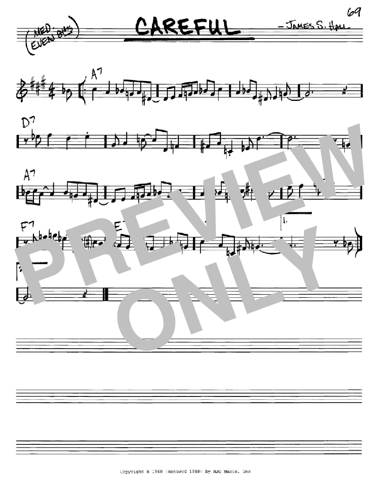 James S. Hall Careful Sheet Music