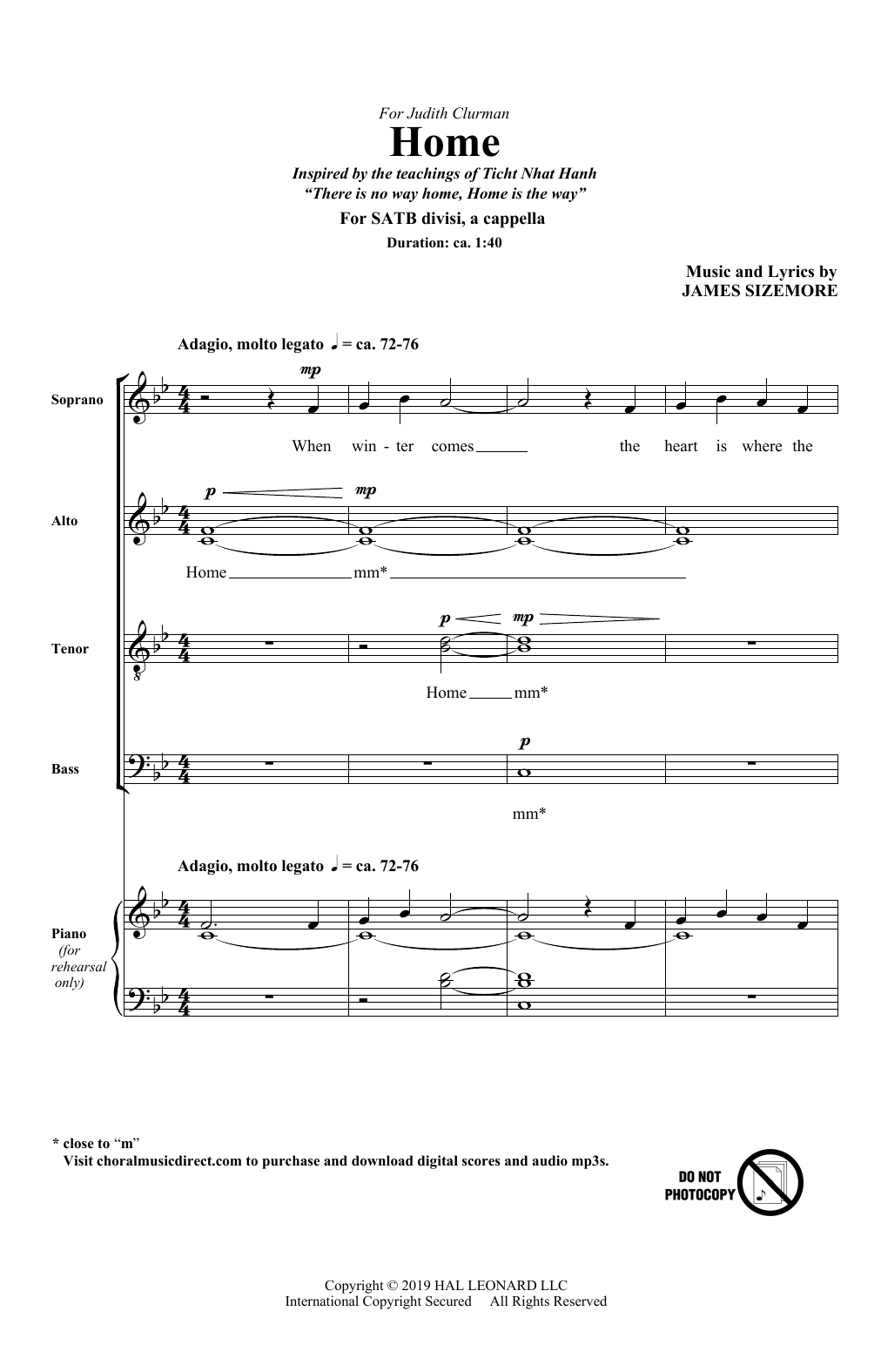 James Sizemore Home Sheet Music