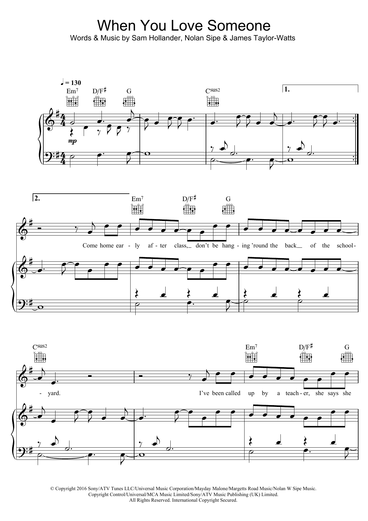 James TW When You Love Someone Sheet Music