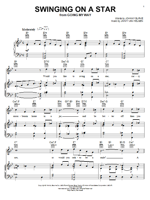 Jimmy Van Heusen Swinging On A Star Sheet Music