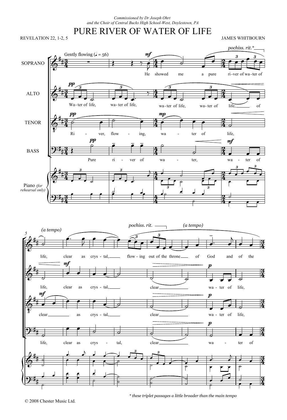 James Whitbourn Pure River Of Water Of Life Sheet Music