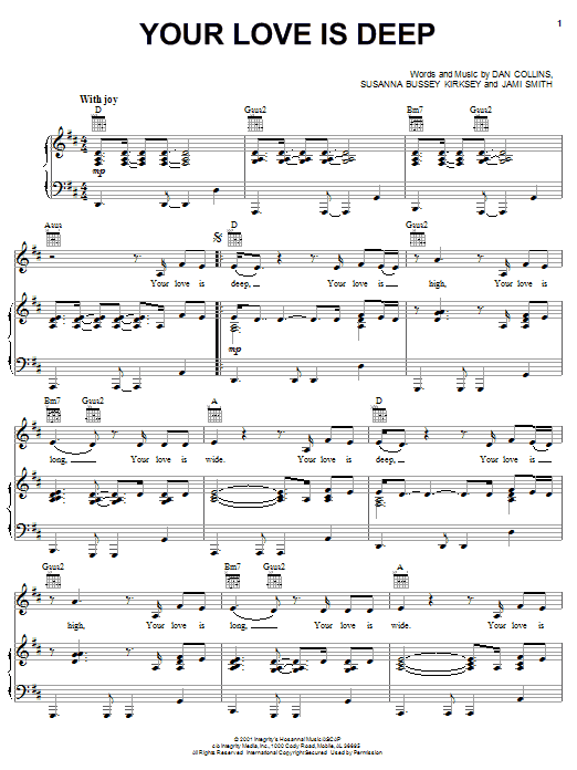 Jami Smith Your Love Is Deep Sheet Music