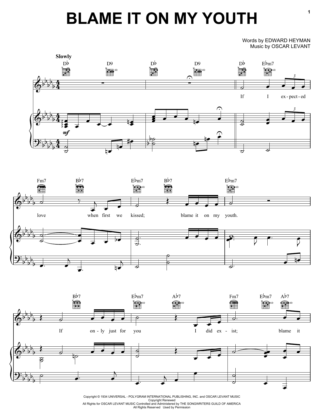 Jamie Cullum Blame It On My Youth Sheet Music