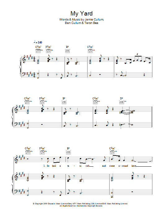 Jamie Cullum My Yard Sheet Music