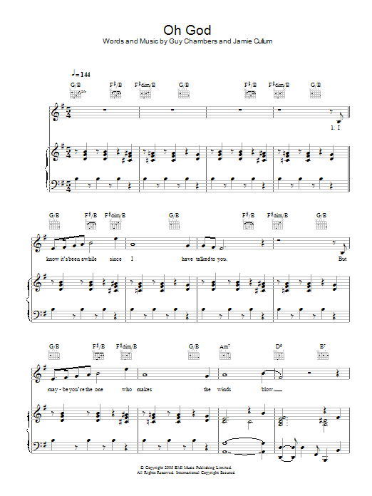 Jamie Cullum Oh God Sheet Music