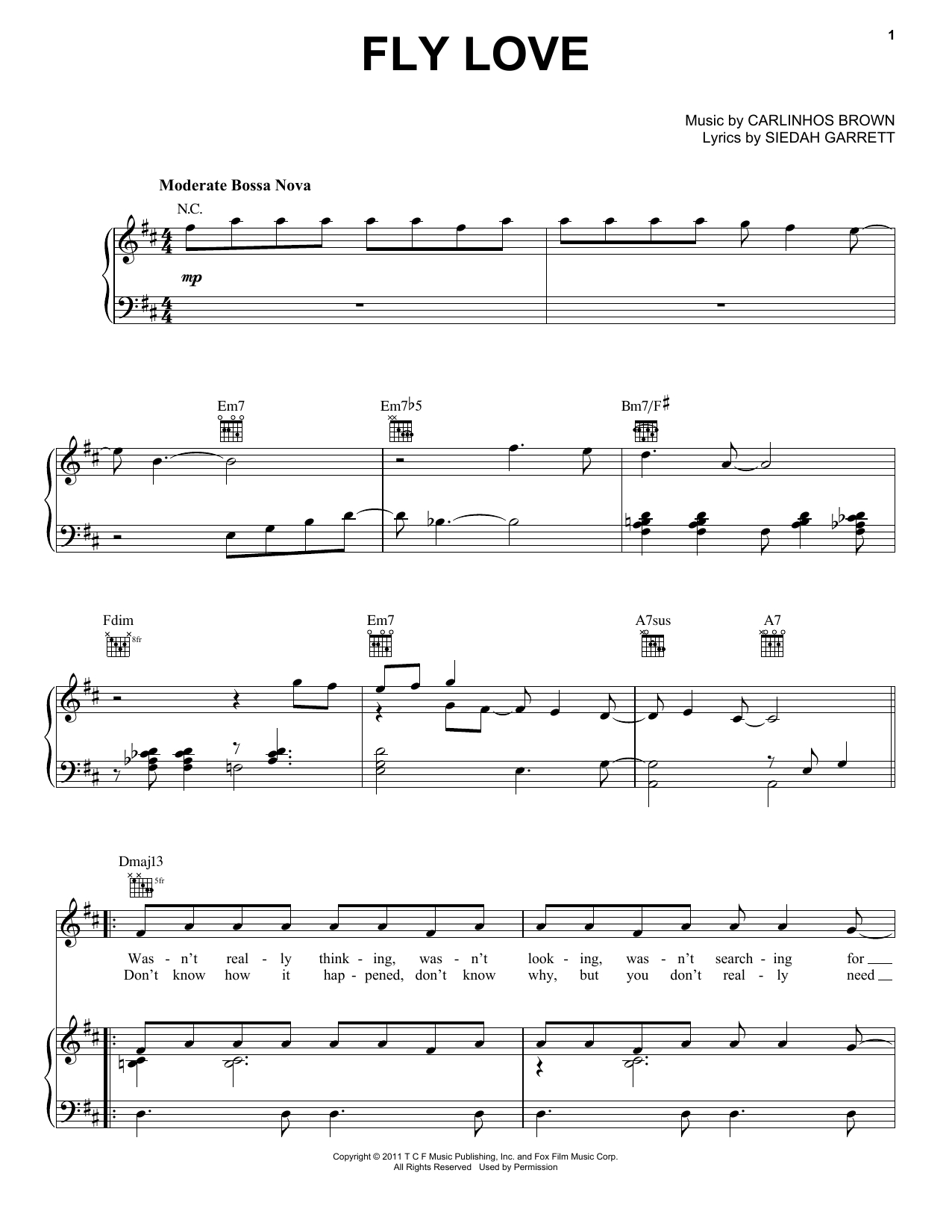 Jamie Foxx Fly Love Sheet Music
