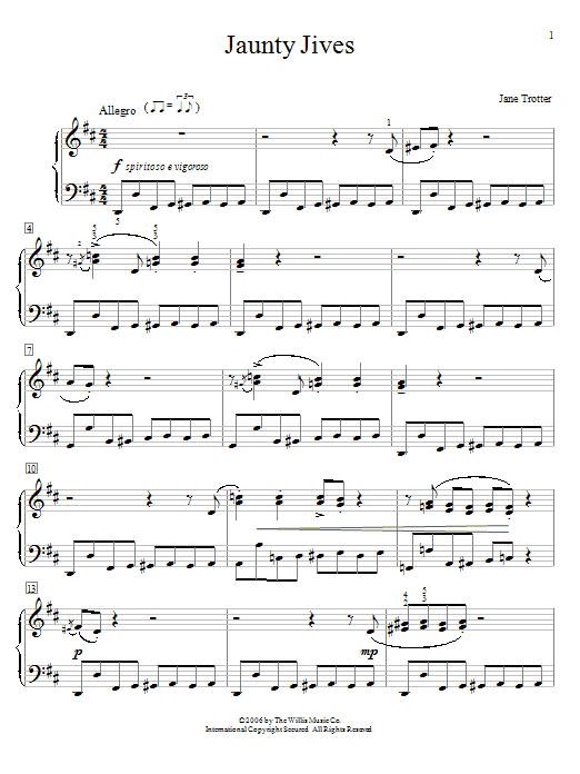 Jane Trotter Jaunty Jives Sheet Music