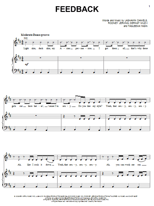 Janet Jackson Feedback Sheet Music