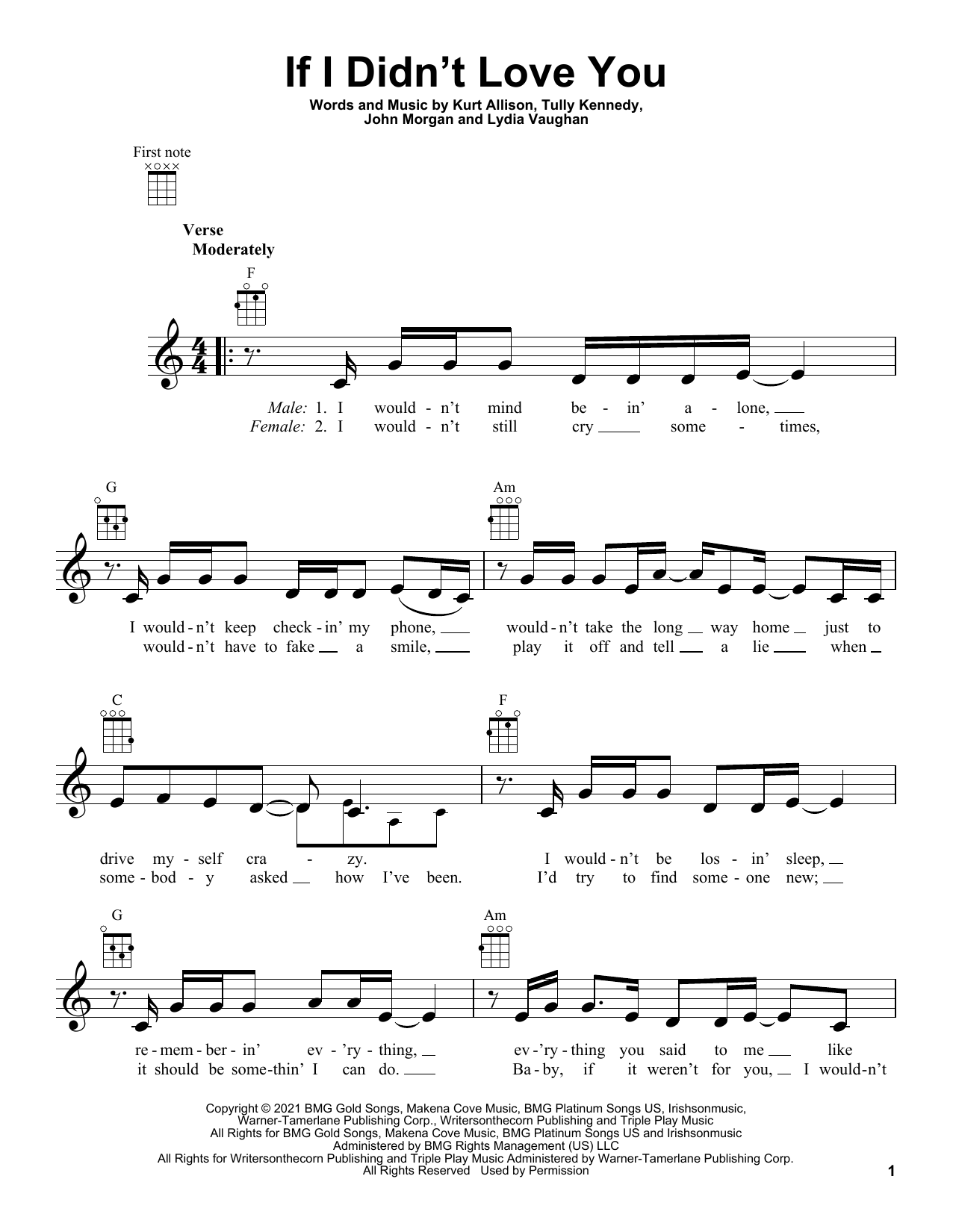 Jason Aldean & Carrie Underwood If I Didn't Love You Sheet Music