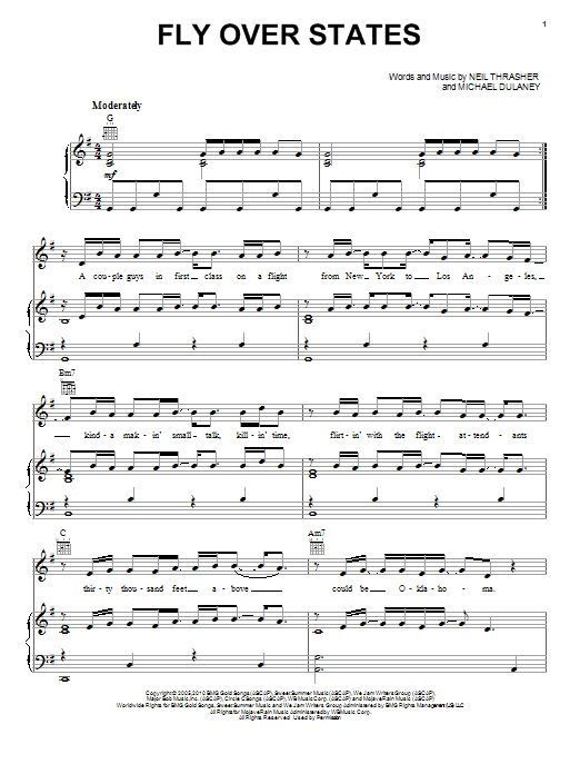 Jason Aldean Fly Over States Sheet Music