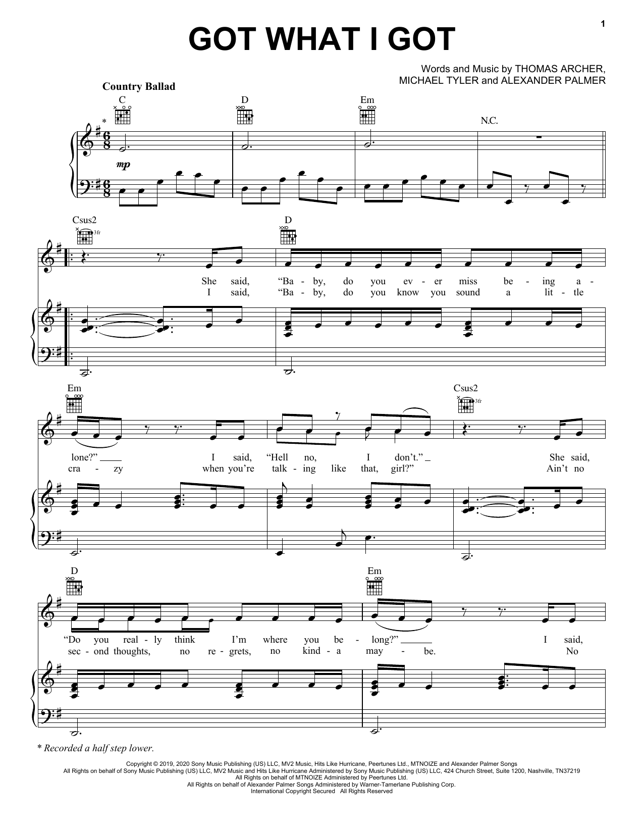 Jason Aldean Got What I Got Sheet Music