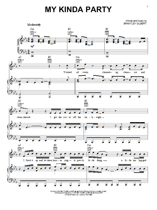 Jason Aldean My Kinda Party Sheet Music