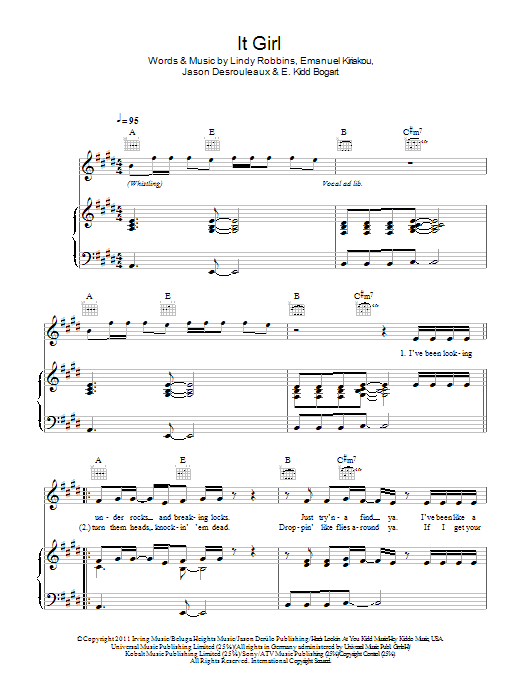Jason Derulo It Girl Sheet Music