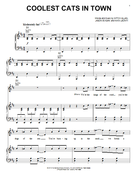 Jason Evigan Coolest Cats In Town Sheet Music