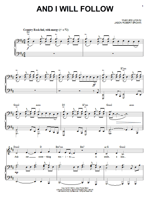 Jason Robert Brown And I Will Follow Sheet Music