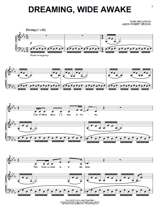 Jason Robert Brown Dreaming, Wide Awake Sheet Music
