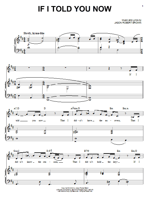 Jason Robert Brown If I Told You Now Sheet Music