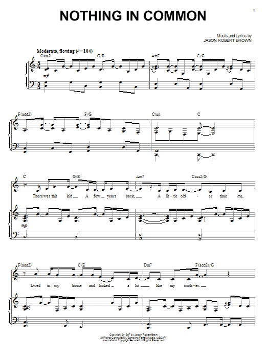 Jason Robert Brown Nothing In Common (from Wearing Someone Else's Clothes) Sheet Music