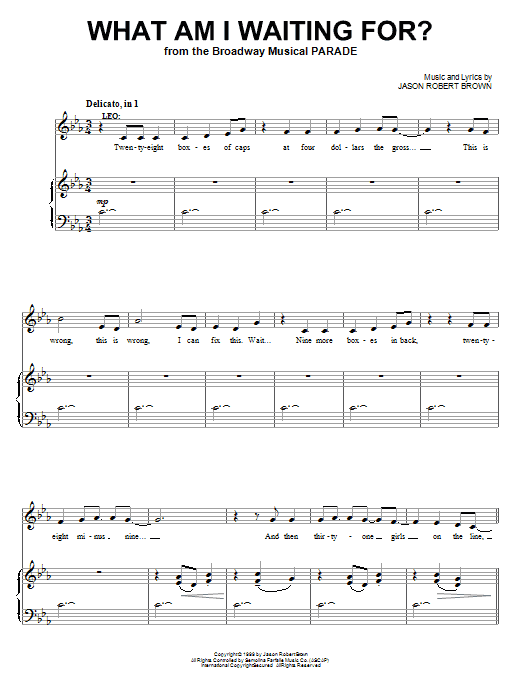 Jason Robert Brown What Am I Waiting For? (from Parade) Sheet Music