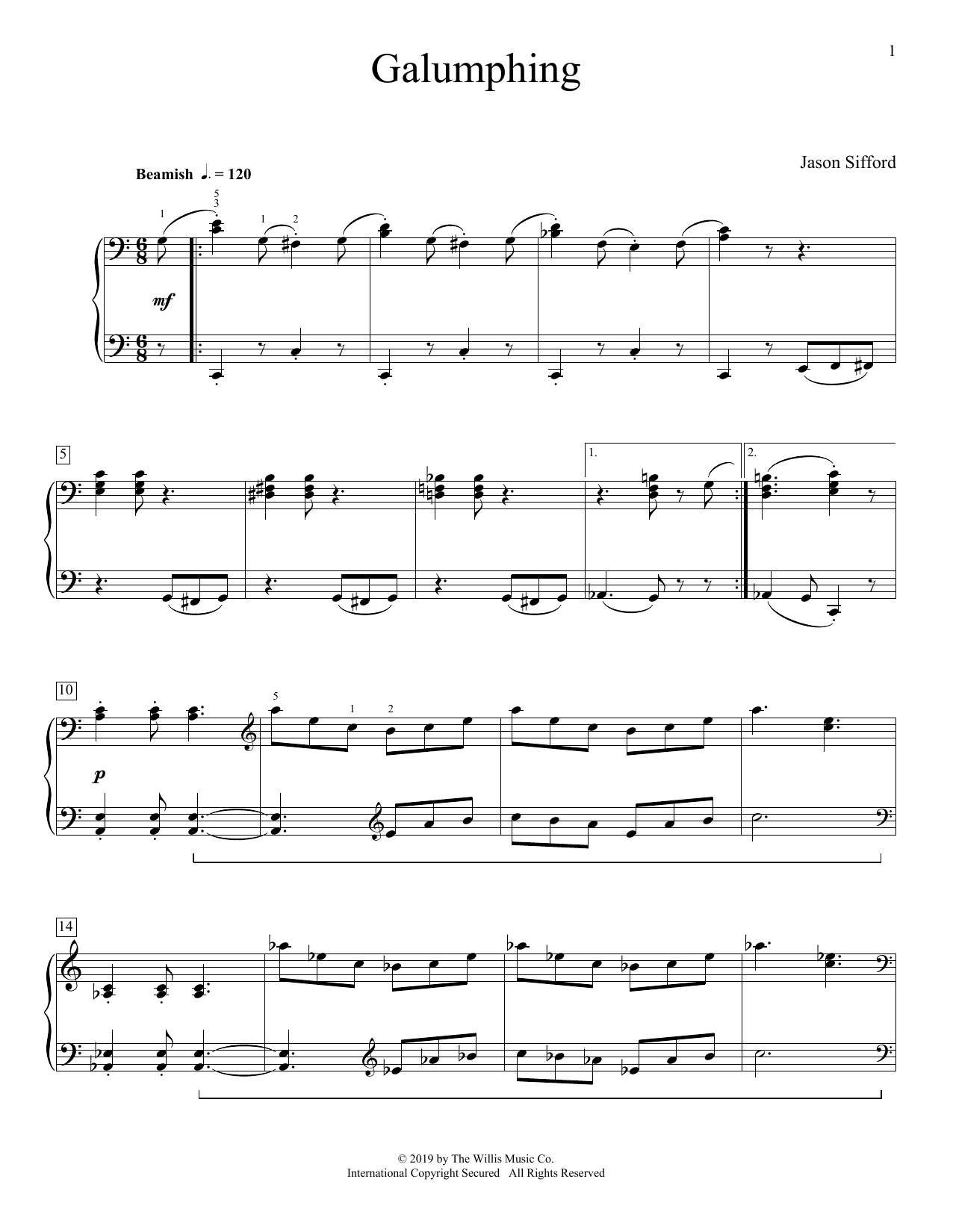 Jason Sifford Galumphing Sheet Music