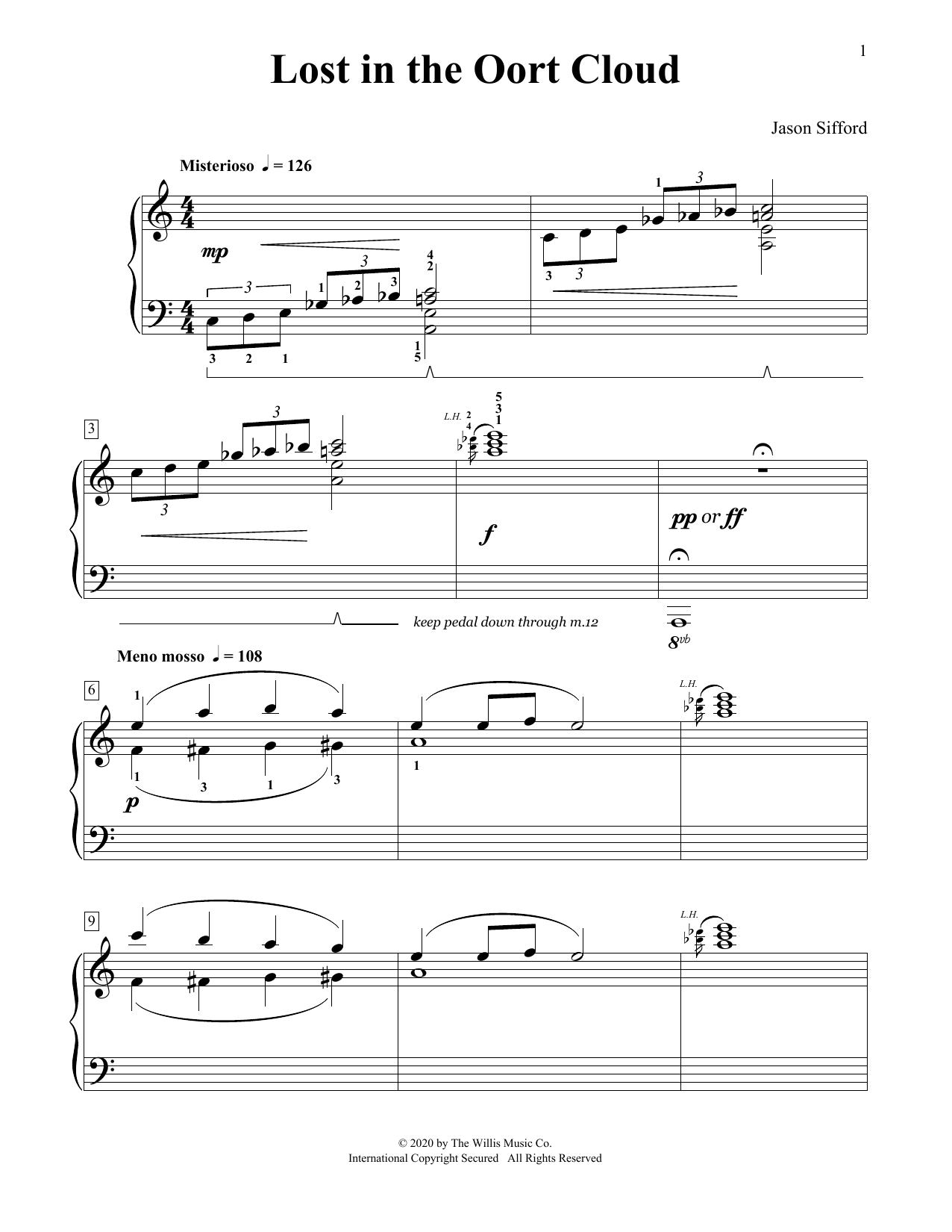 Jason Sifford Lost In The Oort Cloud Sheet Music