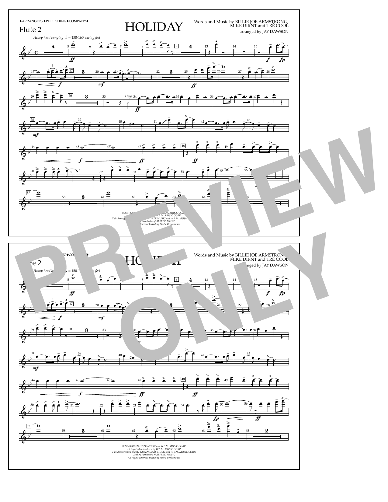 Jay Dawson Holiday - Flute 2 Sheet Music