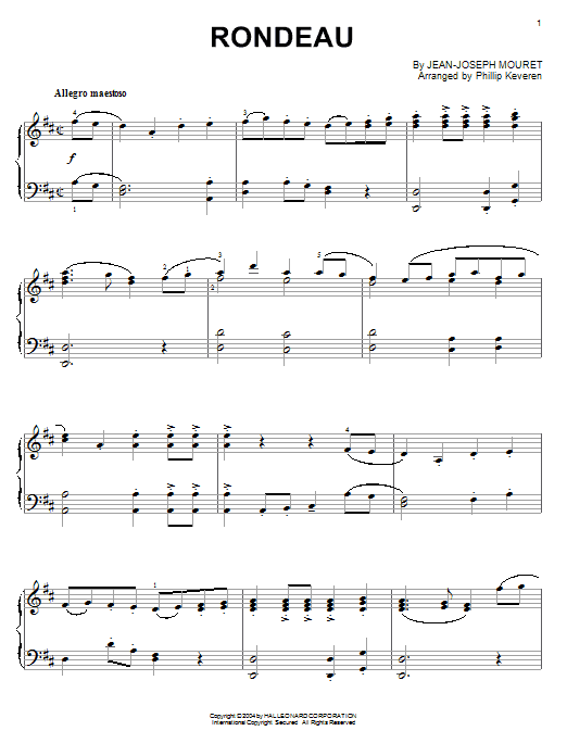 Jean-Joseph Mouret Rondeau (arr. Phillip Keveren) Sheet Music