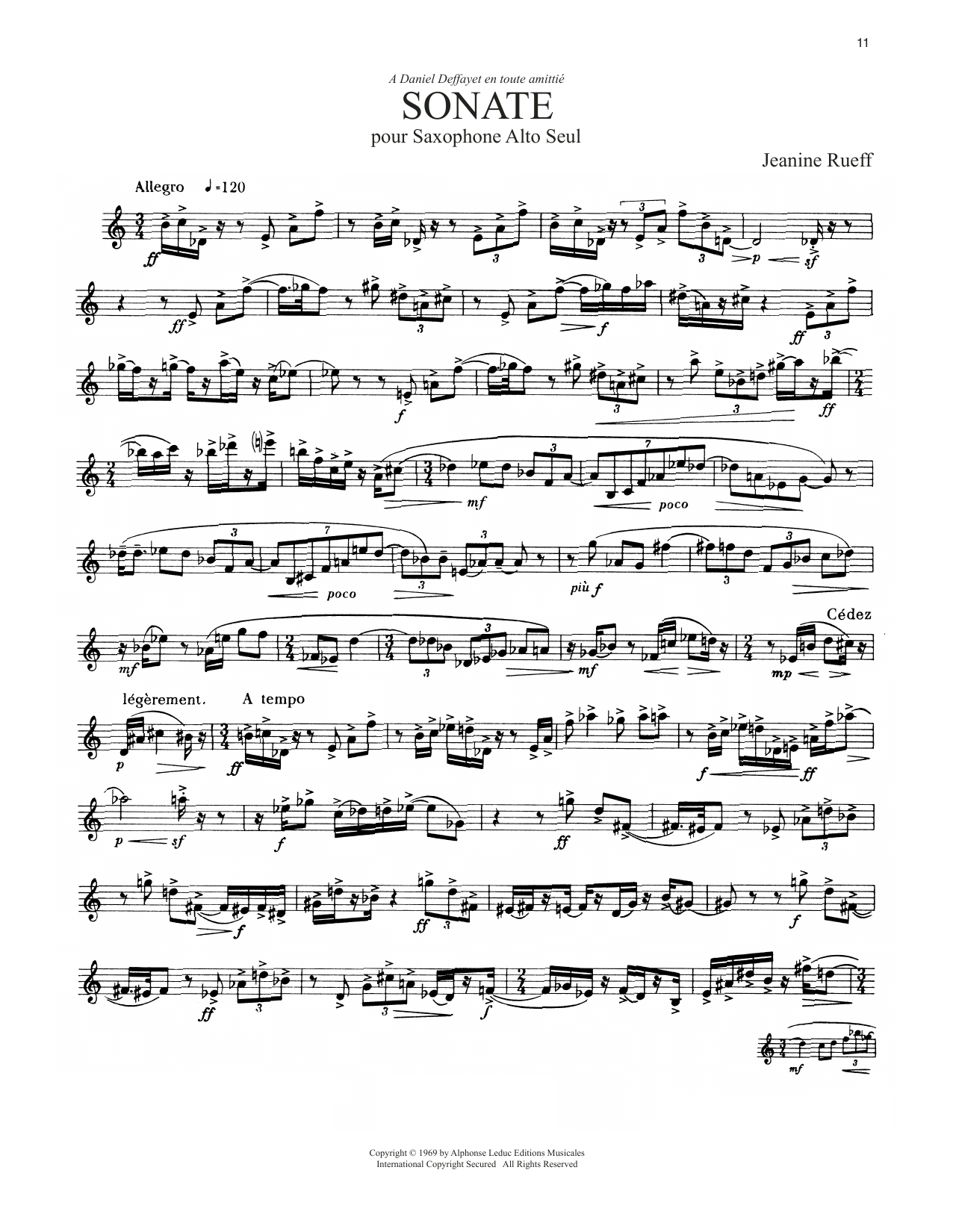 Jeanine Rueff Sonate Sheet Music