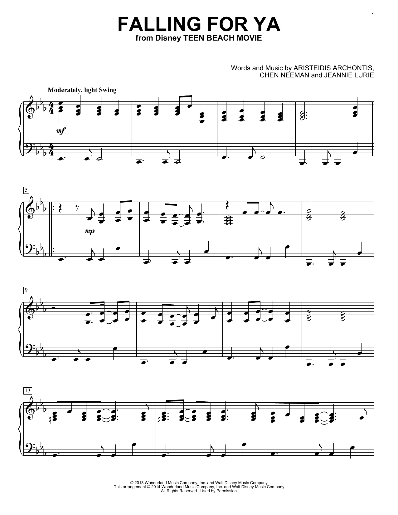 Jeannie Lurie Falling For Ya Sheet Music