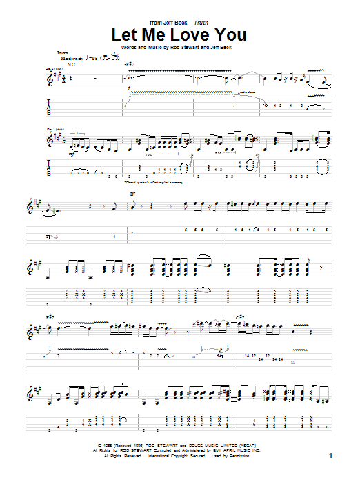 Jeff Beck Let Me Love You Sheet Music