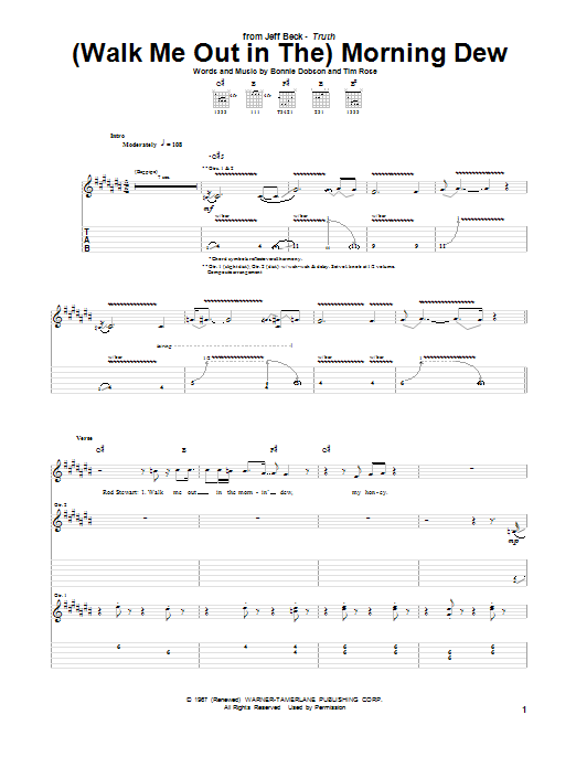 Jeff Beck (Walk Me Out In The) Morning Dew Sheet Music