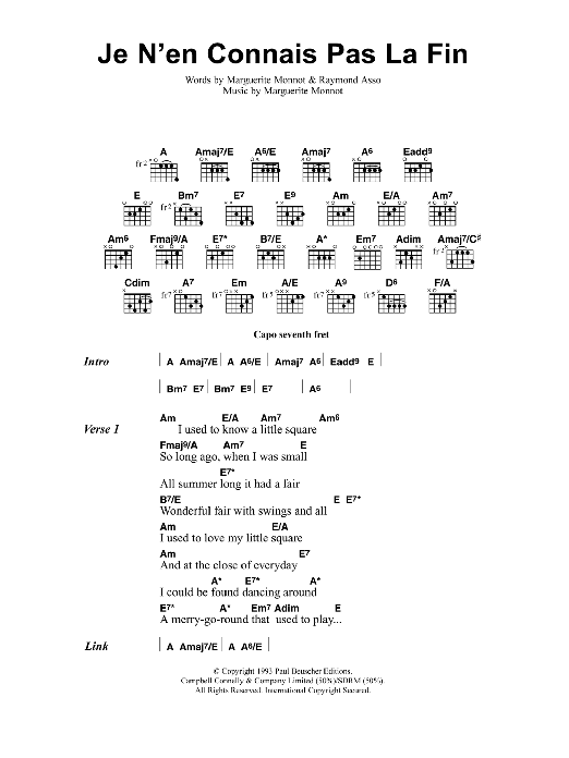 Jeff Buckley Je N'en Connais Pas La Fin Sheet Music