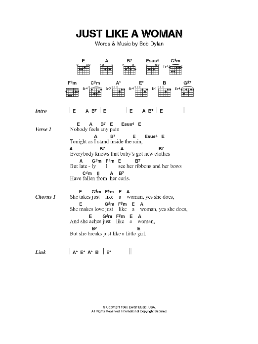 Jeff Buckley Just Like A Woman Sheet Music