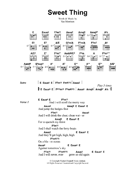 Jeff Buckley Sweet Thing Sheet Music