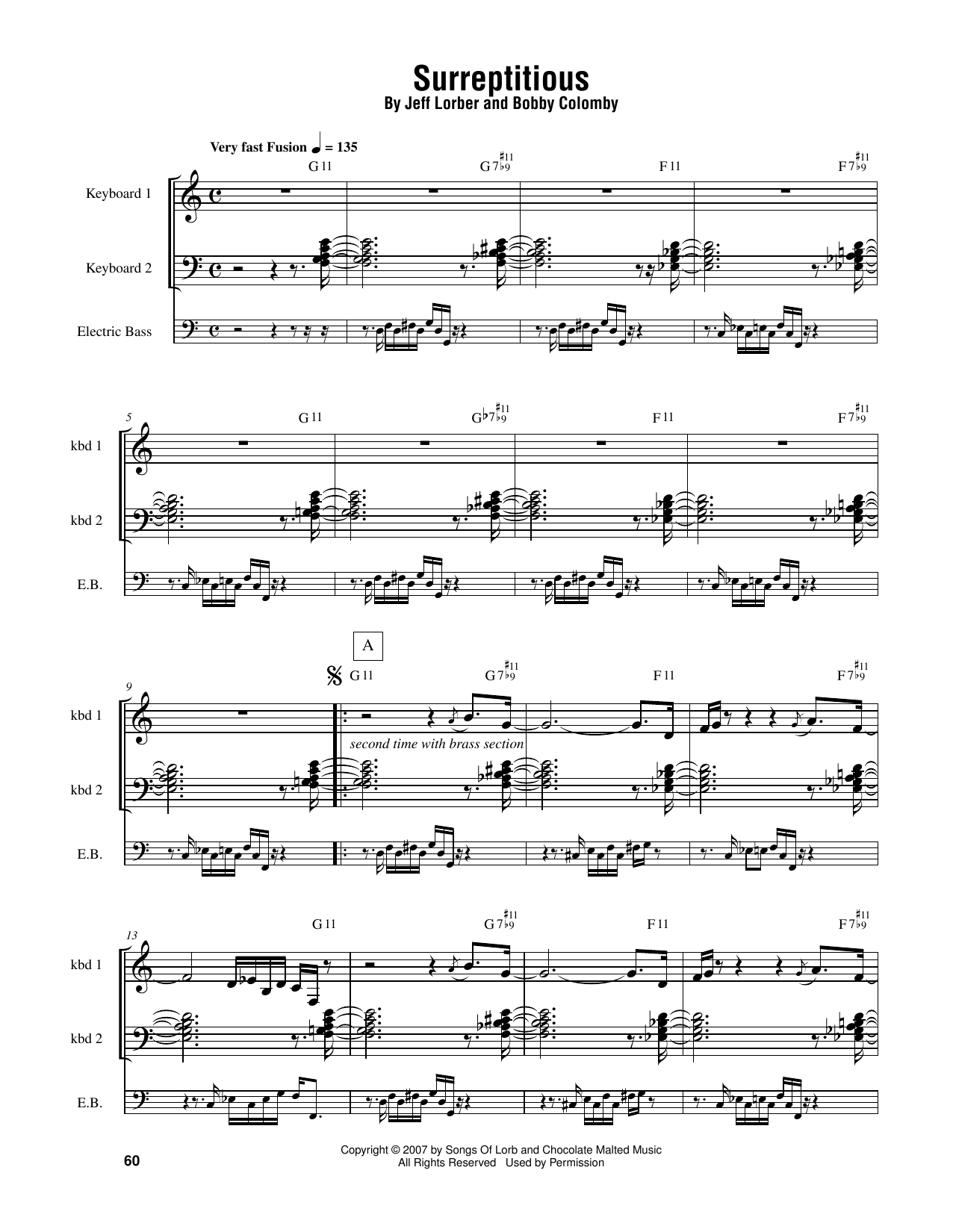Jeff Lorber Surreptitious Sheet Music