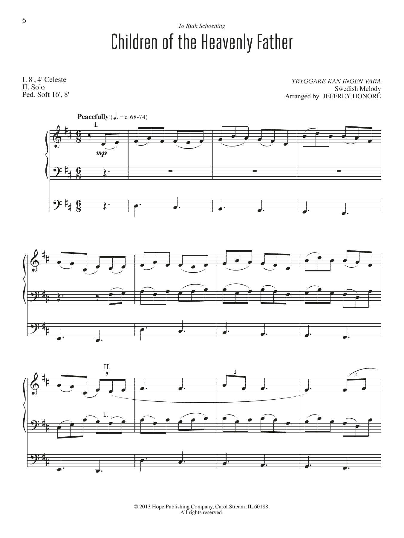 Jeffery Honore Children of the Heavenly Father Sheet Music