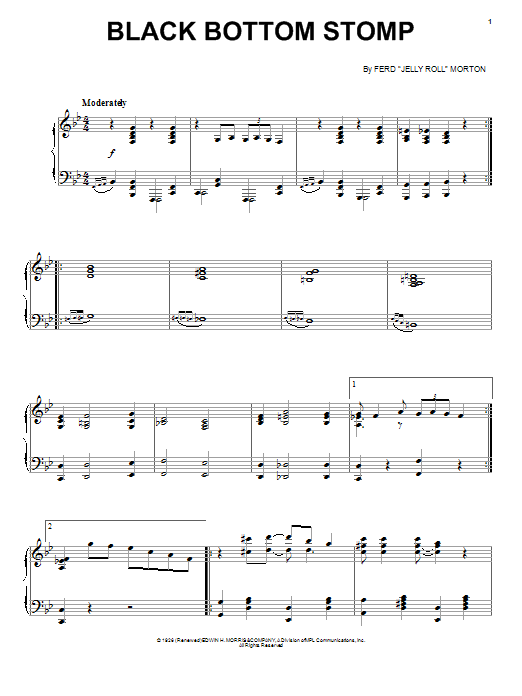 Jelly Roll Morton Black Bottom Stomp Sheet Music