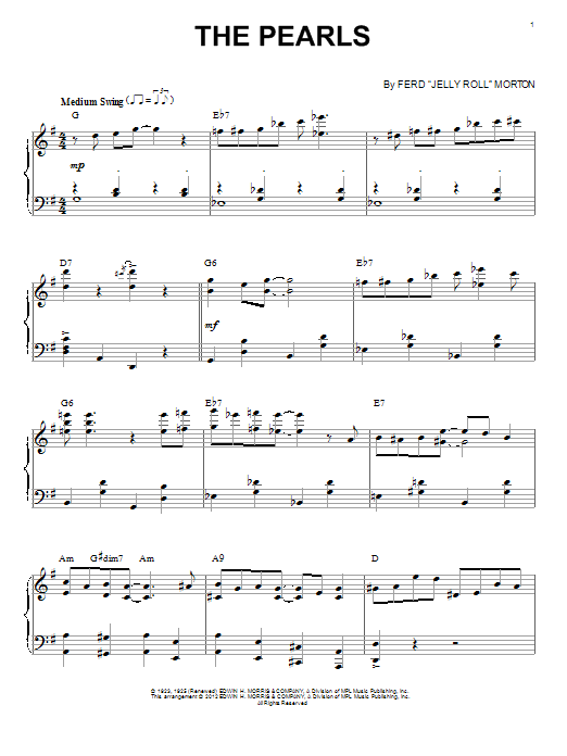 Jelly Roll Morton The Pearls (arr. Brent Edstrom) Sheet Music