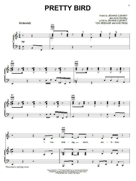 Jemaine Clement Pretty Bird Sheet Music