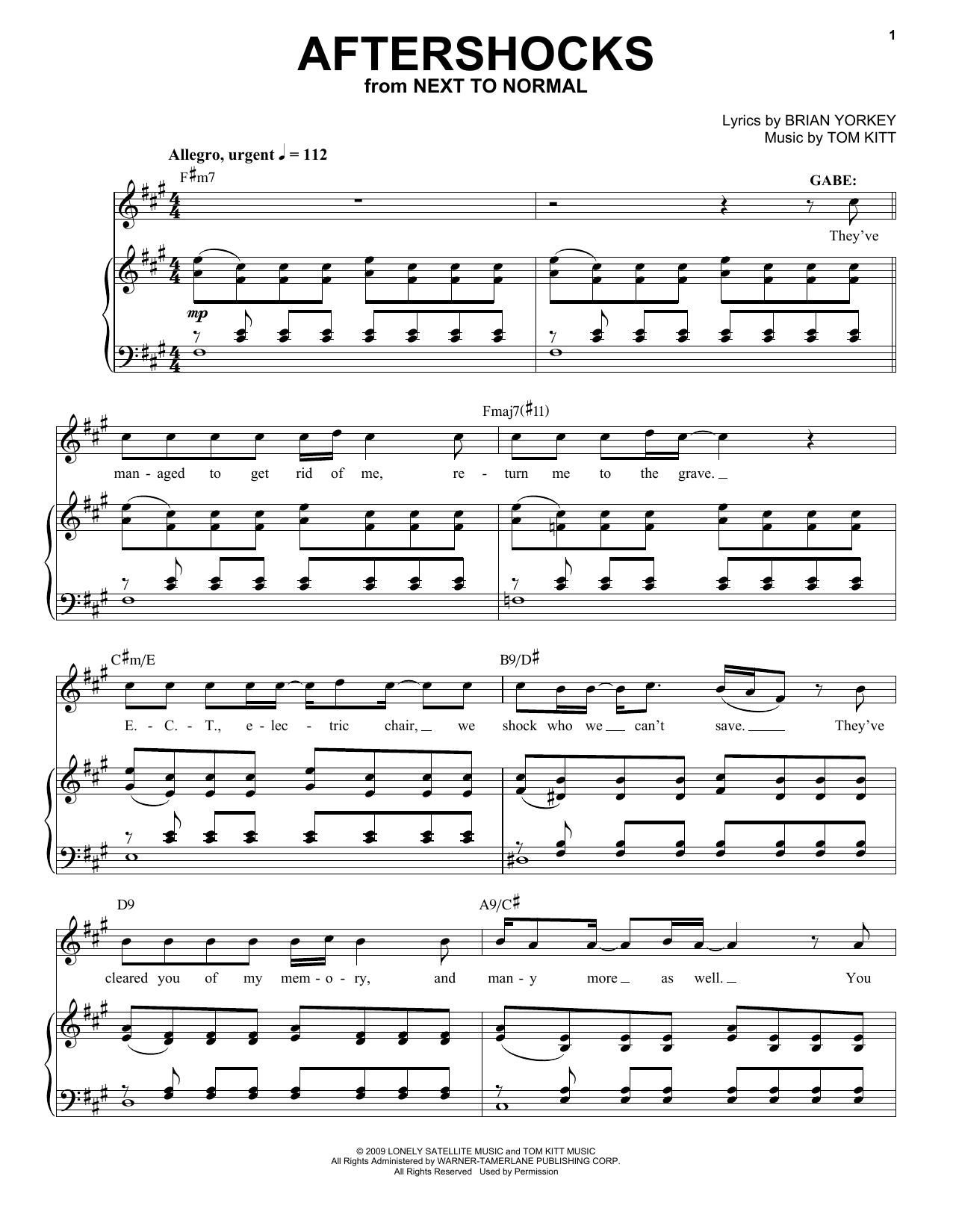 Jennifer Damiano & Adam Chanler-Berat Aftershocks (from Next to Normal) Sheet Music