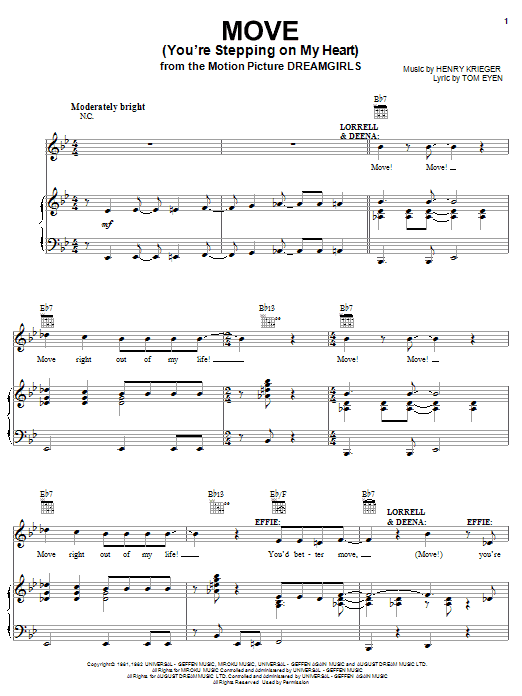 Jennifer Hudson Move (You're Stepping On My Heart) Sheet Music