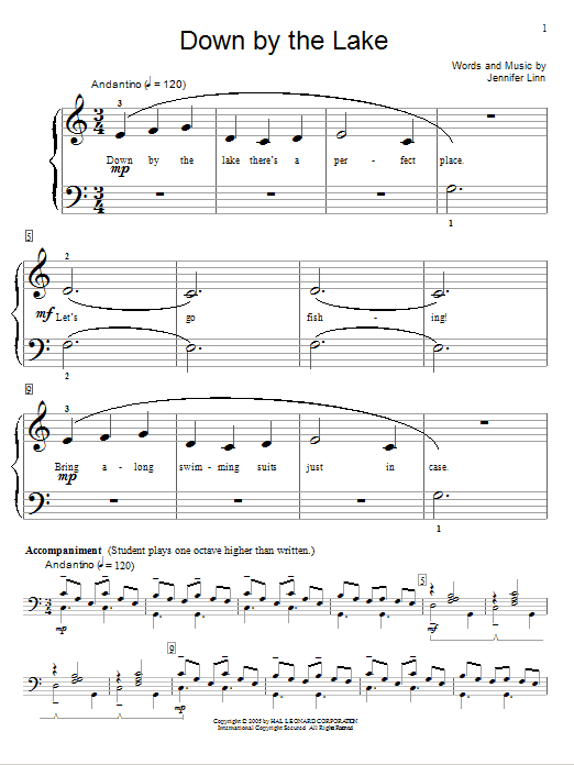 Jennifer Linn Down By The Lake Sheet Music