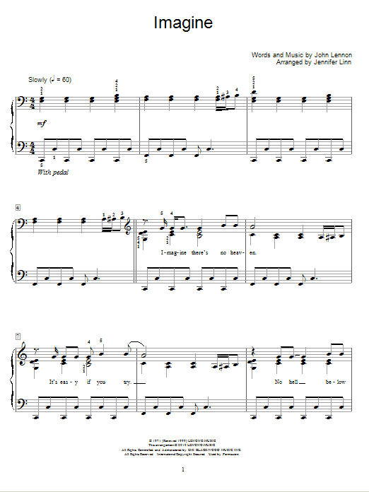 Jennifer Linn Imagine Sheet Music