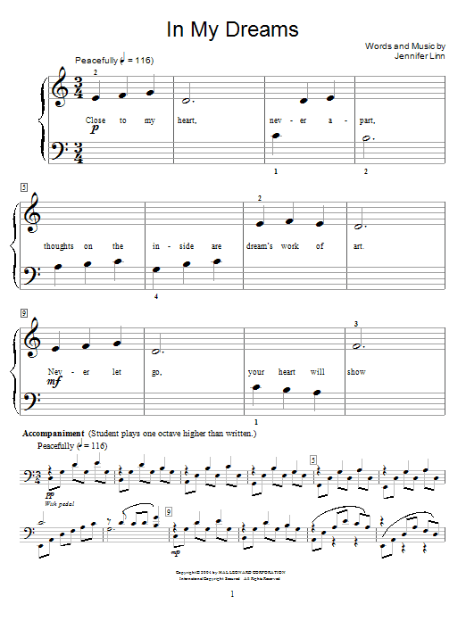 Jennifer Linn In My Dreams Sheet Music